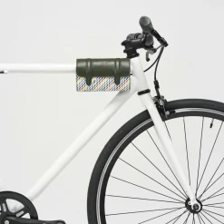 Petit Sac Cyclo en Toile enduite & Cuir multicolore - 10x17x4.5 cm