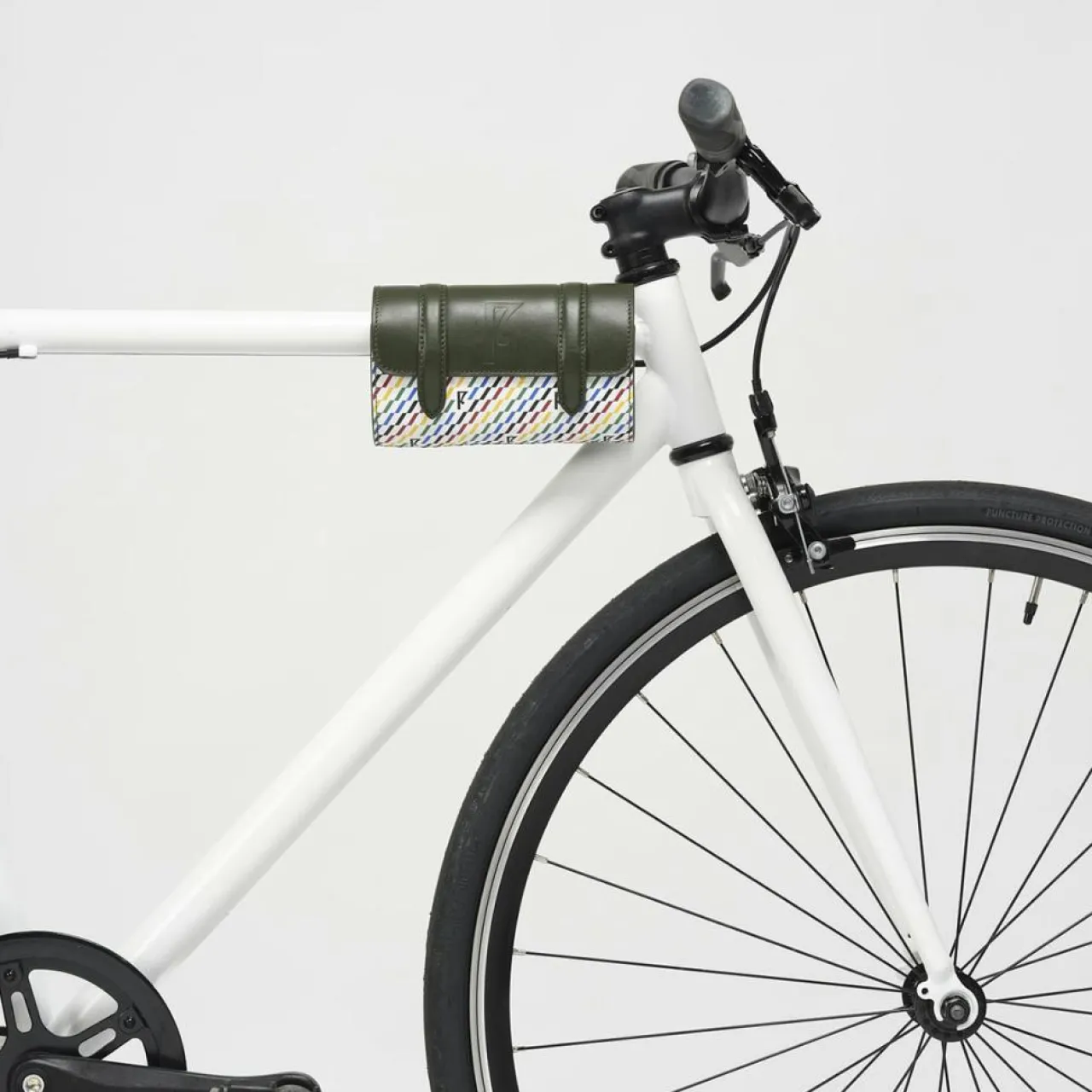 Petit Sac Cyclo en Toile enduite & Cuir multicolore - 10x17x4.5 cm