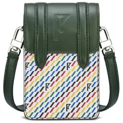 Petit Sac en Toile enduite & Cuir Arguin noir/multicolore - 18x11.5x3 cm