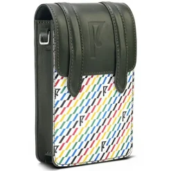 Petit Sac en Toile enduite & Cuir Arguin noir/multicolore - 18x11.5x3 cm