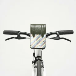 Petit Sac en Toile enduite & Cuir Arguin noir/multicolore - 18x11.5x3 cm