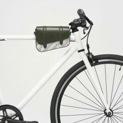 Petit Sac en Toile enduite & Cuir Bordeaux noir/multicolore - 14x19x4.5 cm