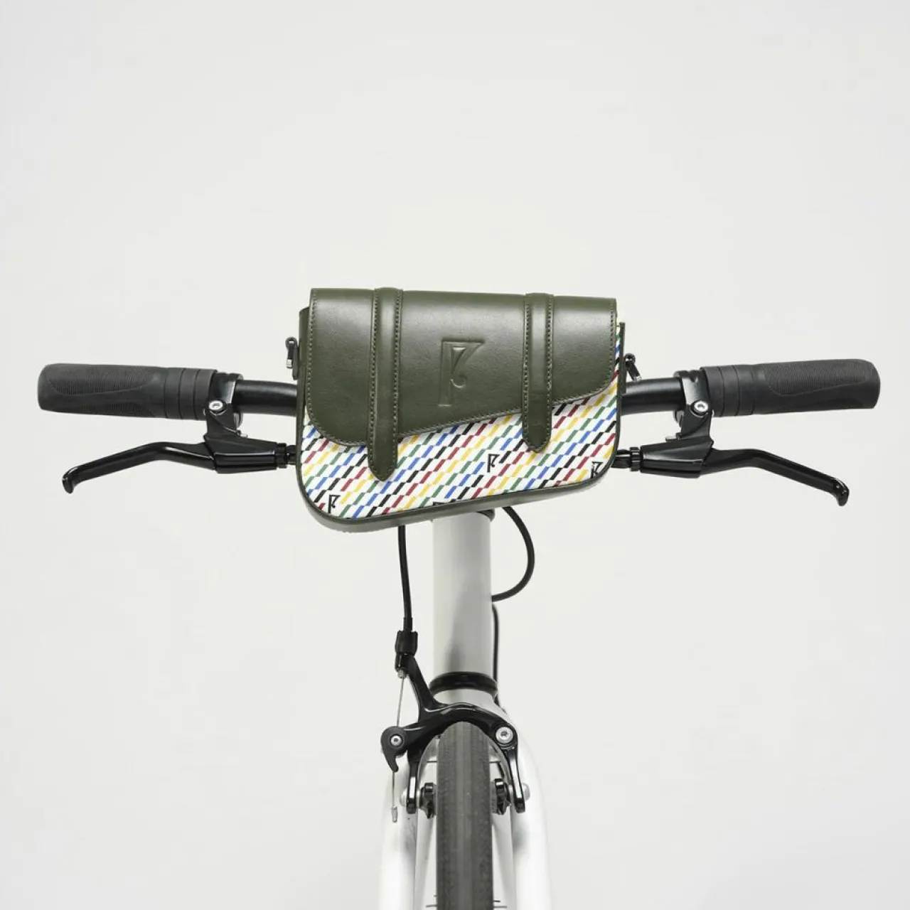 Petit Sac en Toile enduite & Cuir Bordeaux noir/multicolore - 14x19x4.5 cm