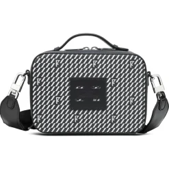 Petit Sac en Toile enduite Pyla noir/blanc - 13x19x6.5 cm