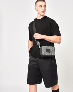 Petit Sac en Toile enduite Pyla noir/blanc - 13x19x6.5 cm