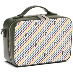 Petit Sac en Toile enduite Pyla vert/multicolore - 13x19x6.5 cm