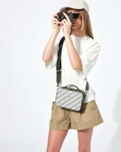 Petit Sac en Toile enduite Pyla vert/multicolore - 13x19x6.5 cm