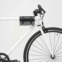 Petit Sac en Toile enduite & Cuir Cyclo noir/blanc - 10x17x4.5 cm