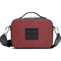 Petit Sac en Toile enduite Pyla rouge/noir - 13x19x6.5 cm