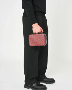 Petit Sac en Toile enduite Pyla rouge/noir - 13x19x6.5 cm