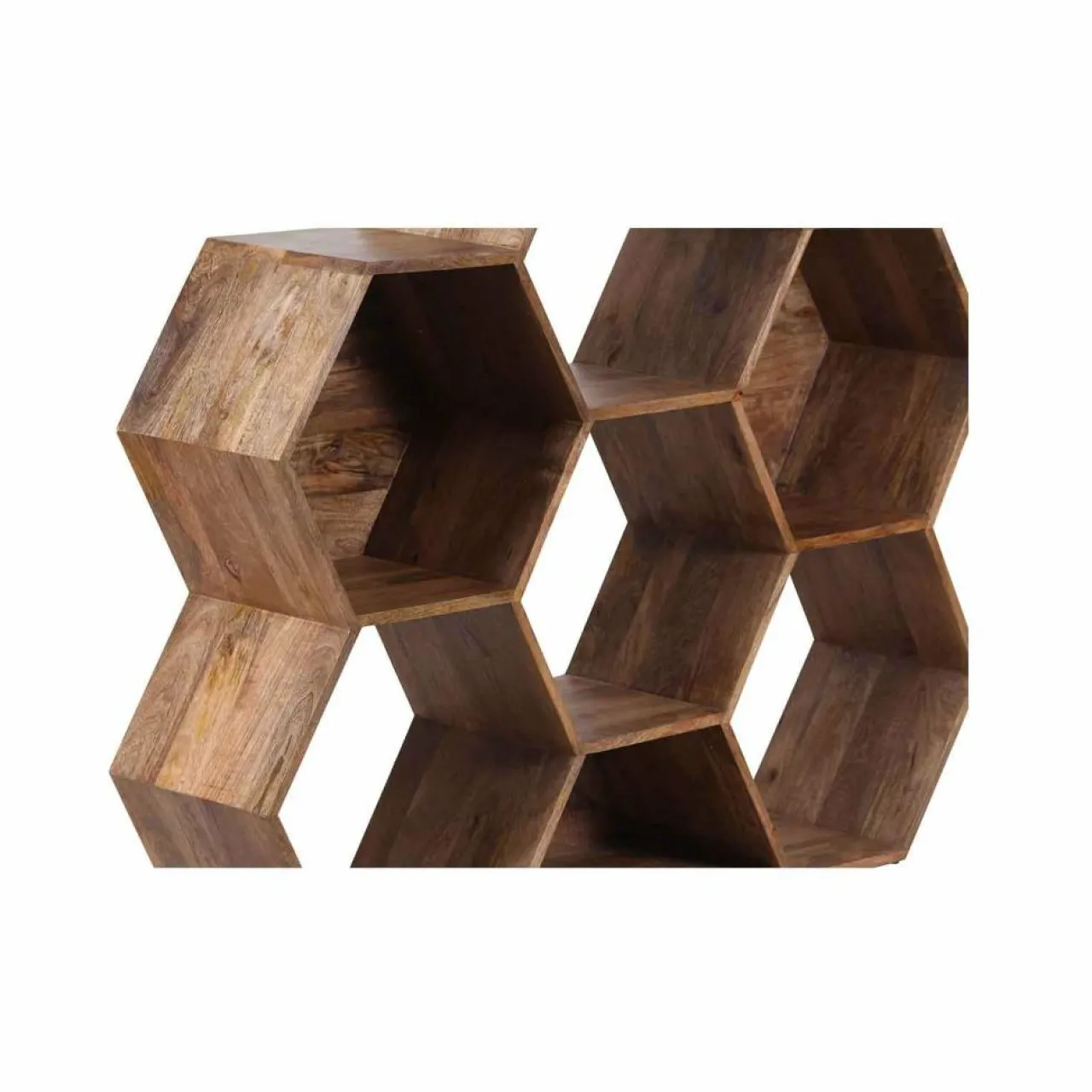Petite étagère hexagonale Mango M&M offre Marron - 130x30x113 cm