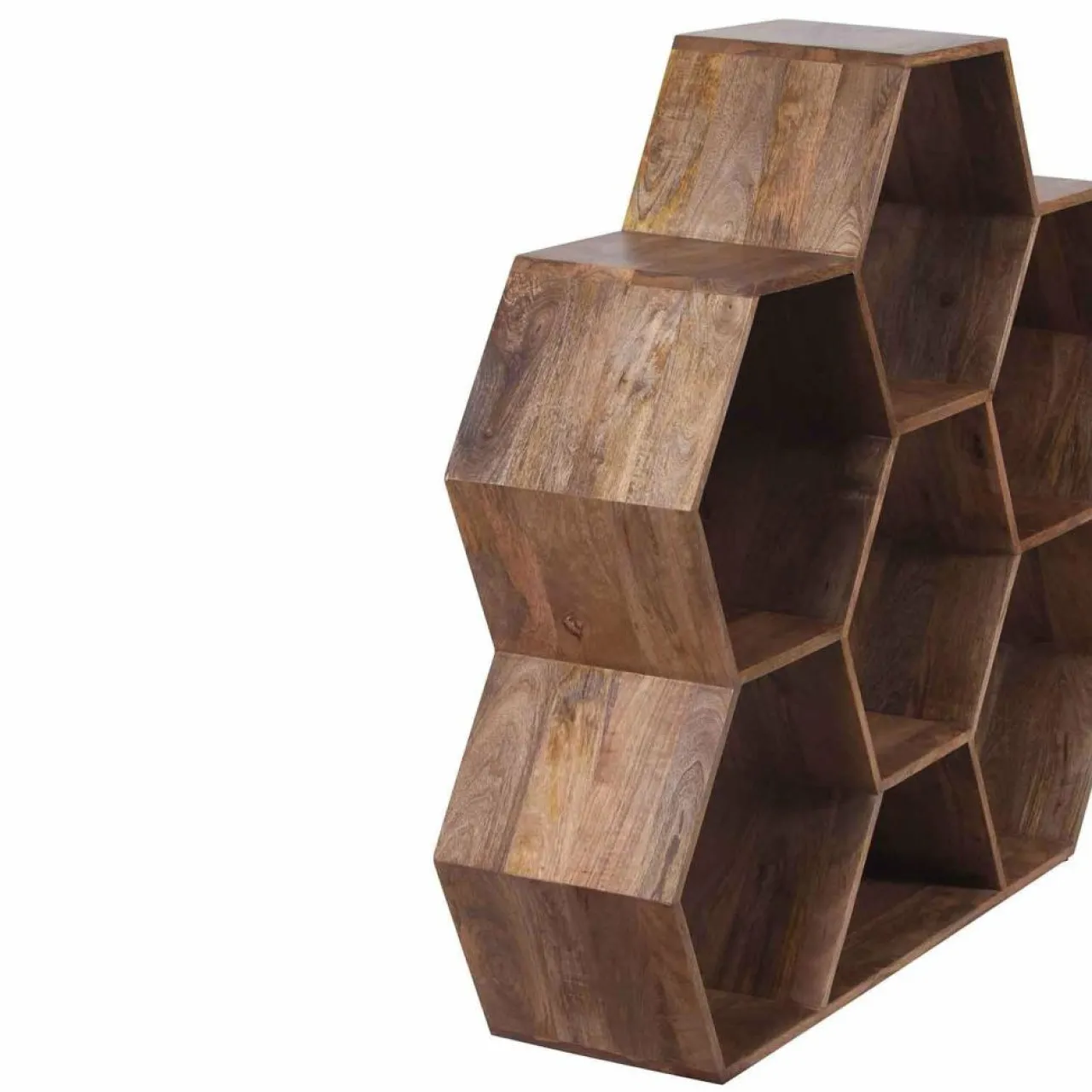 Petite étagère hexagonale Mango M&M offre Marron - 130x30x113 cm