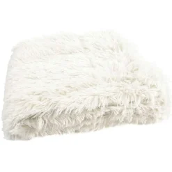 Plaid à poils longs blanc - 120x150 cm