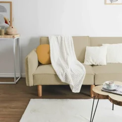 Plaid effet chevron blanc - 120x150 cm