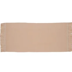 Plaid en coton & laine détails macramé rose 90x200cm