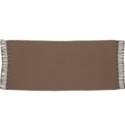 Plaid en coton & laine et détails macramé marron 90x200cm