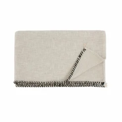 Plaid en coton flammé naturel 140x220cm