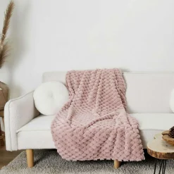 Plaid en fausse fourrure Opulence rose - 120x150 cm