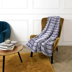 Plaid en fausse fourrure gris - 120x150 cm