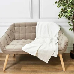 Plaid en gaze de coton blanc - 120x150 cm