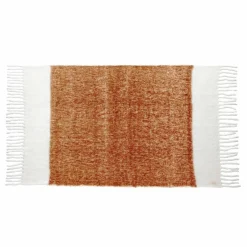 Plaid en laine bicolore beige 125x200cm