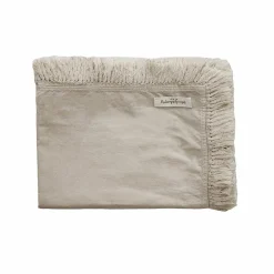 Plaid en lin & coton finitions frangées naturel 150x180cm
