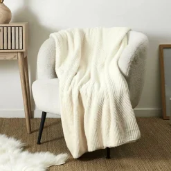 Plaid fausse fourrure blanc - 120x150 cm