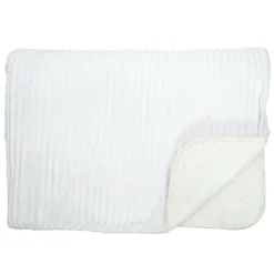 Plaid flanelle cotelé sherpa écru - 180x220 cm