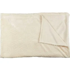 Plaid flanelle embossé crème - 150x200 cm