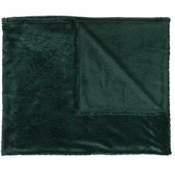 Plaid flanelle embossé vert sapin - 120x150 cm