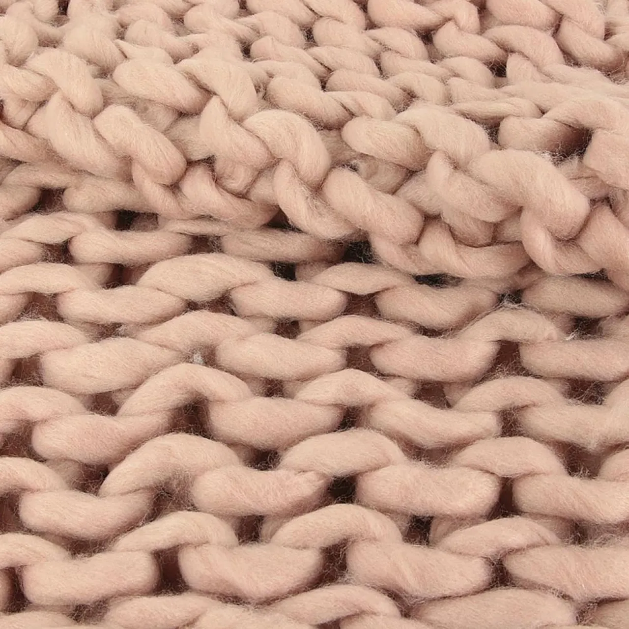 Plaid grosse maille chunky rose - 150x120 cm