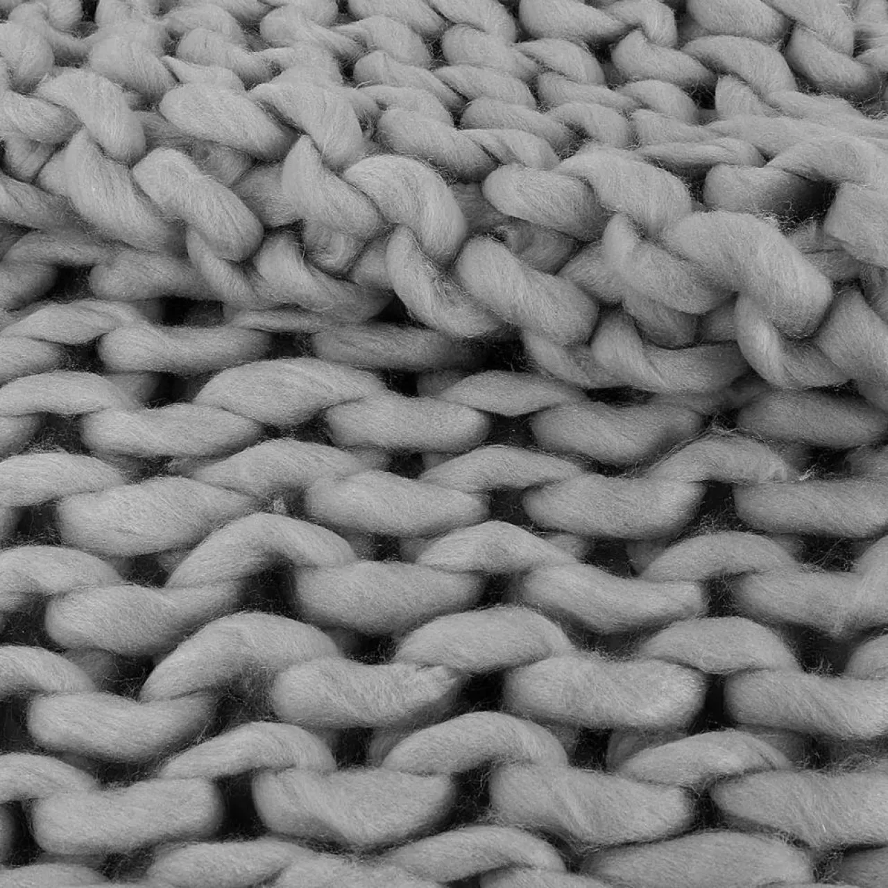 Plaid grosse maille Chunky gris - 150x120 cm