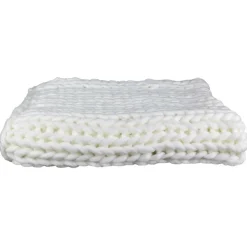 Plaid grosse maille Chunky écru - 150x120 cm