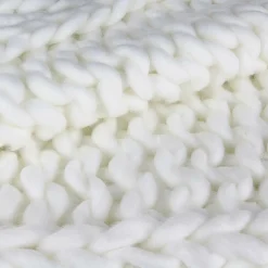 Plaid grosse maille Chunky écru - 150x120 cm