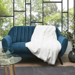 Plaid imiation fourrure Ooulence blanc - 120x150 cm