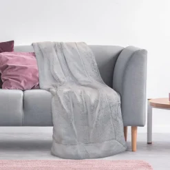 Plaid imitation fourrure XXL gris - 200x140 cm