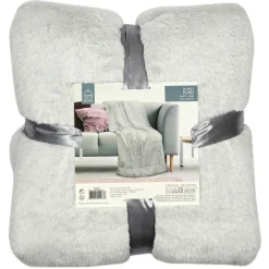 Plaid imitation fourrure XXL gris - 200x140 cm