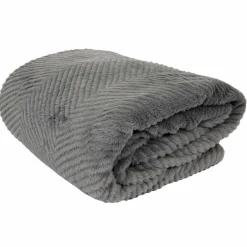 Plaid imitation fourrure sherpa gris - 140x200 cm