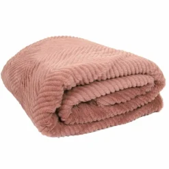 Plaid imitation fourure et Sherpa rose - 140x200 cm