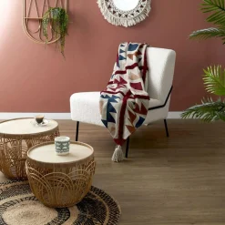 Plaid imprimé ethnique multicolore - 120x150 cm