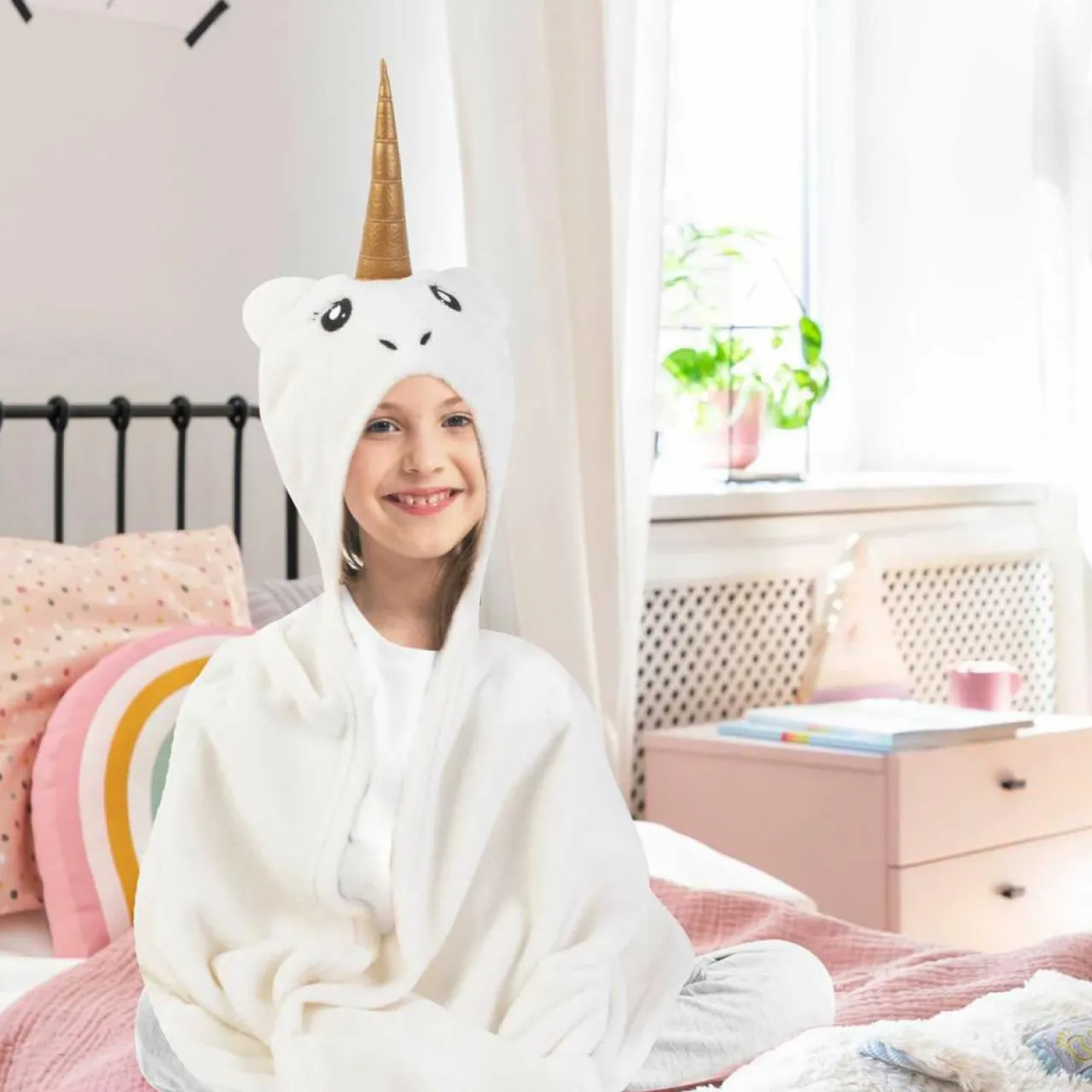 Plaid Licorne ivoire - 120x90 cm