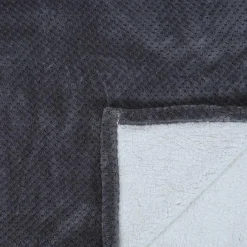 Plaid nid d'abeille Sherpa XXL gris foncé - 180x220 cm