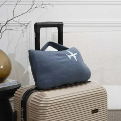 Plaid polaire avion avec housse noir - 120x150cm