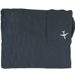 Plaid polaire avion avec housse noir - 120x150cm