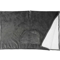 Plaid poncho gris - 130x170 cm