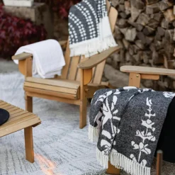 Plaid Recyclé Taina carbone - 160x140 cm