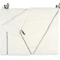 Plaid sherpa motif tresse blanc - 130x160 cm