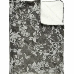 Plaid velours motif Sherpa gris - 120x150 cm