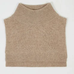 Plastron 100% Cachemire col montant en côtes Carla chestnut