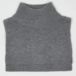 Plastron 100% Cachemire col montant en côtes Carla gris